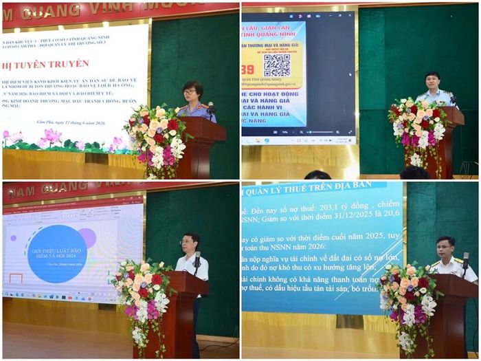 Đại diện các ngành, chức năng tuyên truyền, cập nhật các luật mới có hiệu lực từ năm 2026.