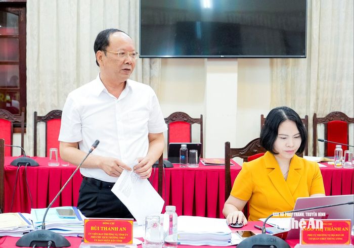 Đồng chí Bùi Thanh An - Phó Chủ tịch Thường trực UBND tỉnh phát biểu. Ảnh: Phạm Bằng