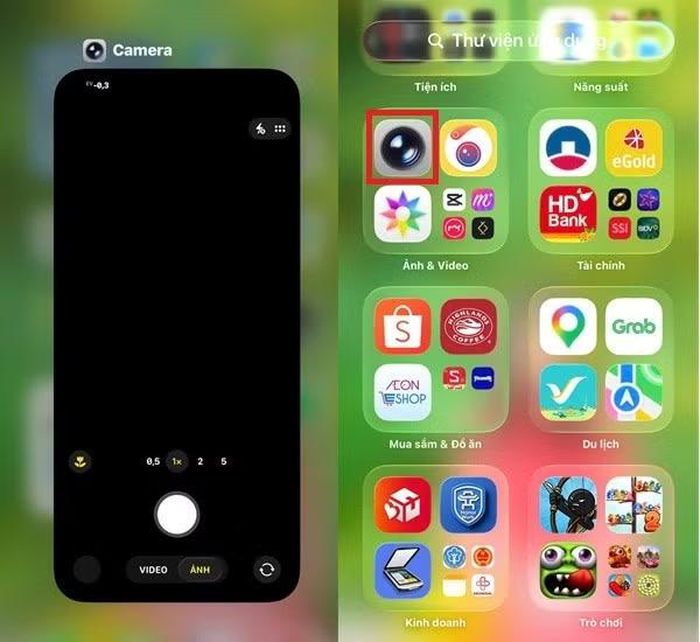  Tắt và mở lại ứng dụng camera. 