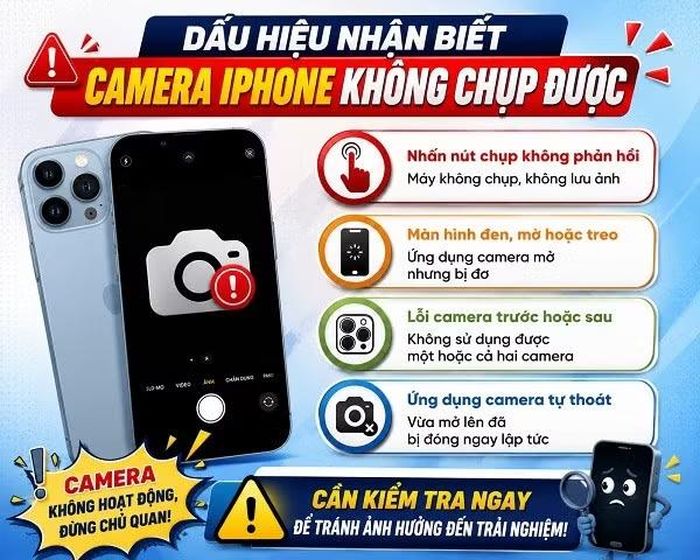  Dấu hiệu cho thấy camera iPhone không chụp được. 