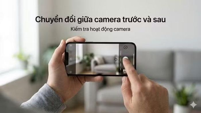  Chuyển đổi qua lại giữa camera trước và sau. 