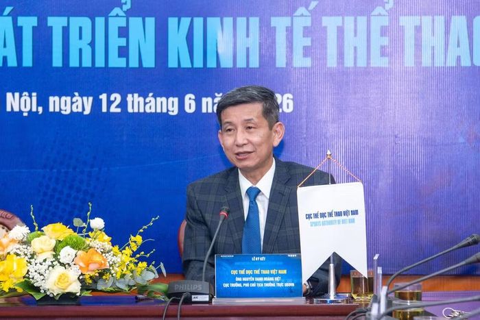 Ông Nguyễn Danh Hoàng Việt, Cục trưởng Cục Thể dục thể thao Việt Nam phát biểu tại sự kiện. (Ảnh: PV/Vietnam+)