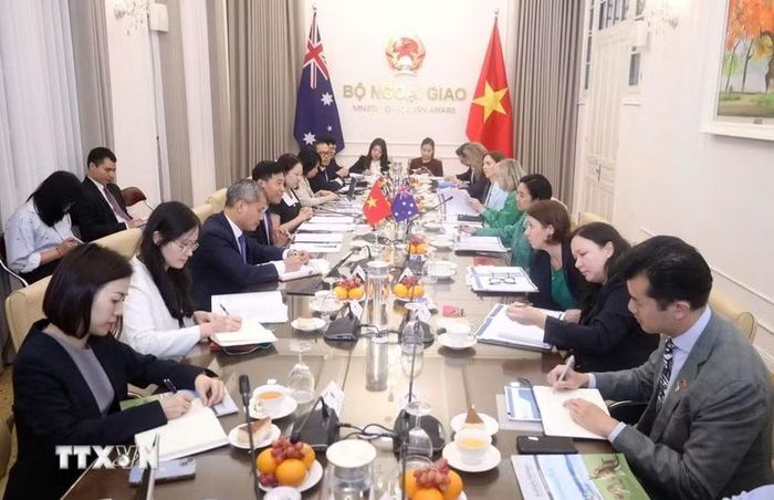 Đối thoại Quan chức cấp cao Việt Nam-Australia lần thứ hai. (Ảnh: TTXVN phát)