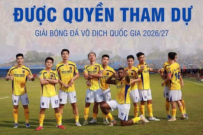 Câu lạc bộ Bắc Ninh vượt qua PVF-CAND trong trận play-off để giành quyền thăng hạng V-League 2026/27. (Ảnh: bacninhfc)