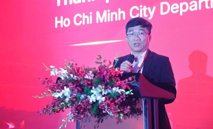 Ông Trần Trọng Tuyên, Phó Giám đốc Sở KH&amp;CN TP Hồ Chí Minh phát biểu khai mạc.