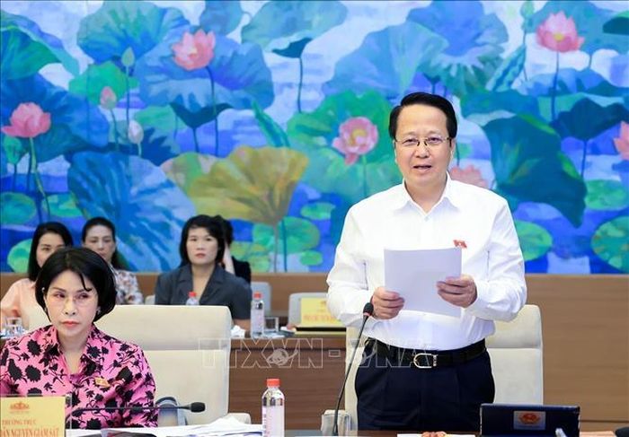 Phó Chủ tịch chuyên trách Ủy ban Trung ương Mặt trận Tổ quốc Việt Nam Cao Xuân Thạo phát biểu. Ảnh: Tuấn Anh/TTXVN