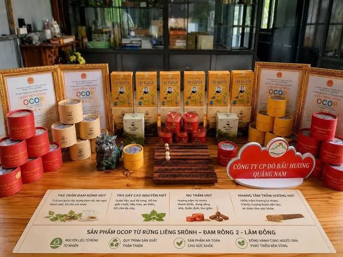 Sản phẩm OCOP đặc trưng của Công ty Cổ phần Dó Bầu Hương Quảng Nam (Liêng Srônh, xã Đam Rông 2). 