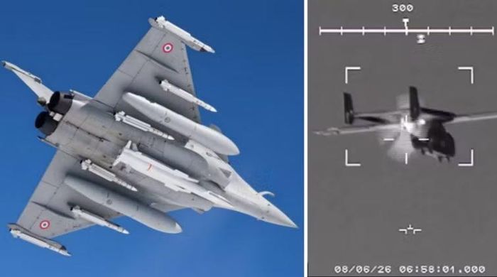 Máy bay chiến đấu Rafale và việc nhắm mục tiêu vào máy bay không người lái Maya của Ukraine. Ảnh: MW.