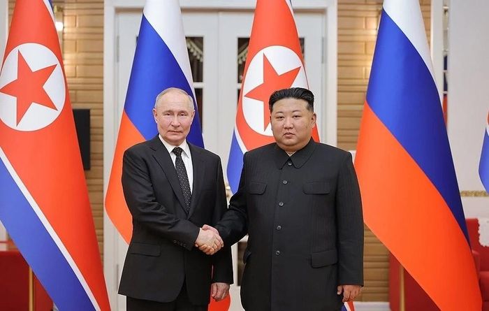 Quan hệ giữa Chủ tịch Triều Tiên Kim Jong-un và Tổng thống Nga Vladimir Putin ngày càng sâu sắc. Ảnh: koreaherald.