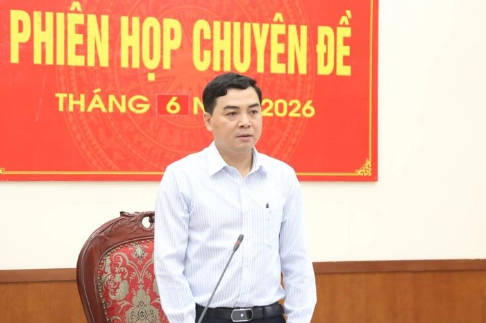 Chủ tịch UBND tỉnh Nguyễn Hoài Anh phát biểu tại phiên họp.