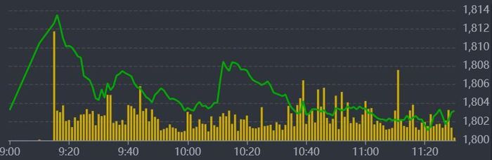 Diễn biến VN-Index sáng nay.