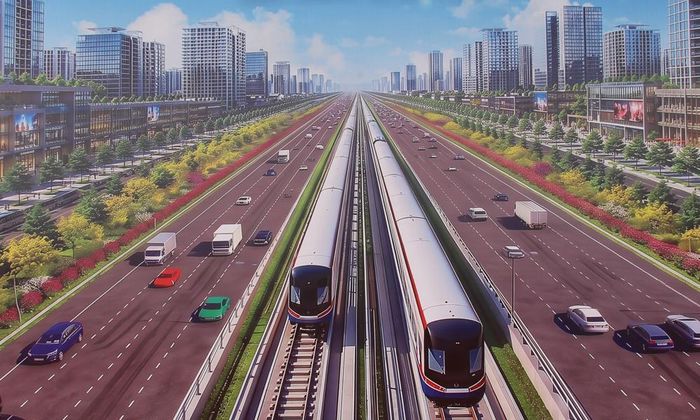  Phối cảnh tuyến đường kết nối sân bay Gia Bình và Thủ đô Hà Nội. 
