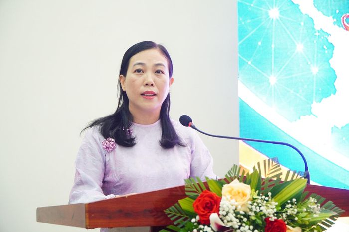 Phó Chủ tịch Ủy ban MTTQ Việt Nam thành phố Nguyễn Thị Thanh Phương phát biểu khai mạc hội nghị. Ảnh: TÂM ĐAN