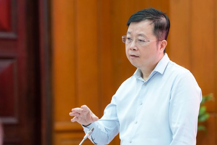 Tổng Giám đốc VTV Nguyễn Thanh Lâm thông tin quá trình hợp tác của VTV với Đà Nẵng thời gian qua. Ảnh: THÀNH CÔNG