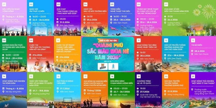Lễ hội biển Tam Thanh năm 2026 nằm trong chuỗi sự kiện "Quảng Phú - Sắc màu mùa hè năm 2026". Ảnh: UBND phường Quảng Phú