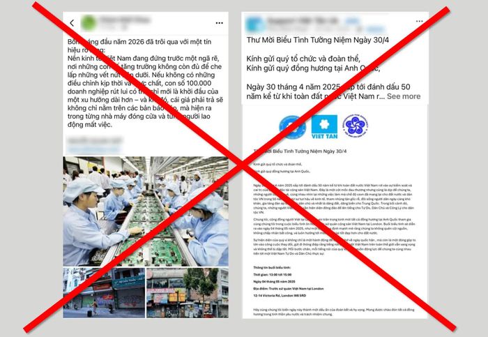Thông tin xuyên tạc về tình hình kinh tế Việt Nam, đe dọa nguy cơ mất việc của người lao động và các thủ đoạn mời gọi biểu tình chống phá trên mạng xã hội. Ảnh chụp màn hình: H.L