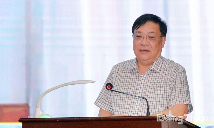 Đồng chí Phạm Thành Ngại phát biểu tại hội nghị.