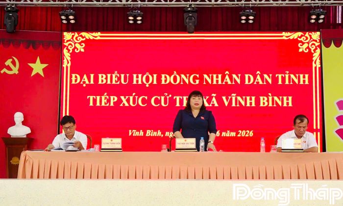 Đại biểu HĐND tỉnh tiếp xúc cử tri xã Vĩnh Bình.