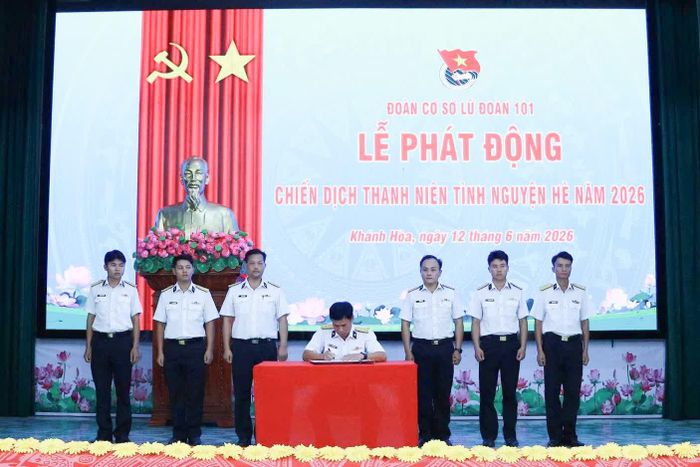 Các tổ chức đoàn ký kết giao ước thi đua.