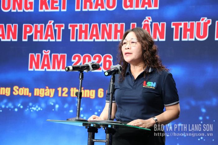 Lãnh đạo Báo và PTTH Lạng Sơn báo cáo kết quả cuộc thi