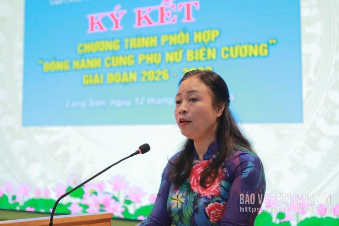 Lãnh đạo Hội LHPN tỉnh phát biểu tại chương trình