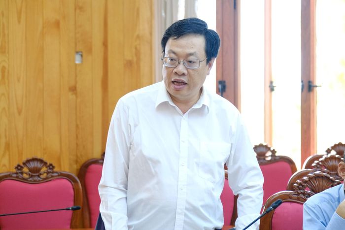 Đại diện lãnh đạo Sở Xây dựng phát biểu tại buổi làm việc