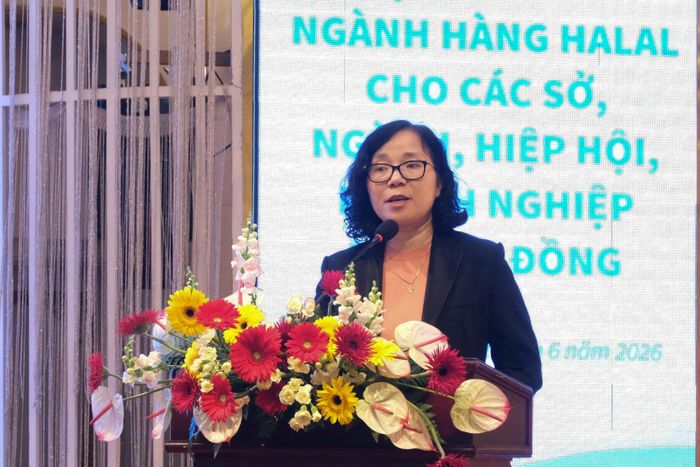 Bà Nguyễn Phương Trà, Vụ trưởng Vụ Trung Đông - Châu Phi, Bộ Ngoại giao phát biểu khai mạc hội thảo