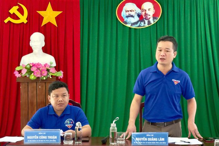 Đồng chí Nguyễn Quảng Lâm, Bí thư Đoàn Các cơ quan Đảng tỉnh kết luận buổi làm việc