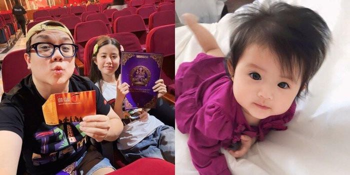 Diễn viên Gia Bảo chia sẻ hình ảnh hồi nhỏ và hiện tại của con gái.
