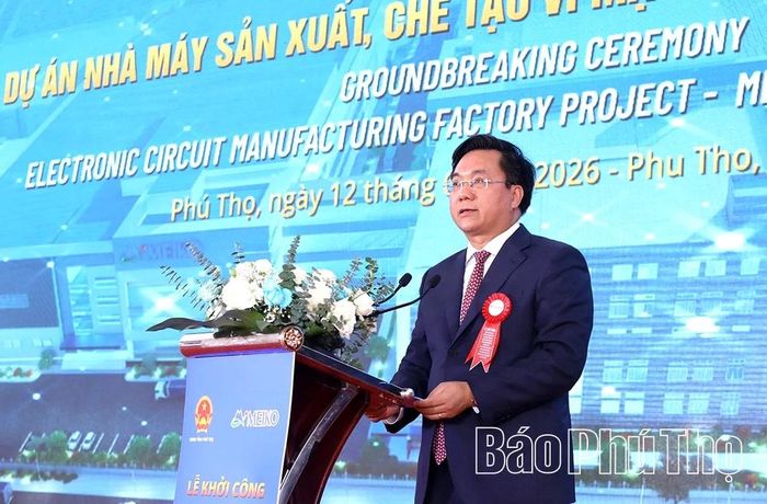 Đồng chí Trần Duy Đông - Chủ tịch UBND tỉnh phát biểu tại Lễ khởi công.
