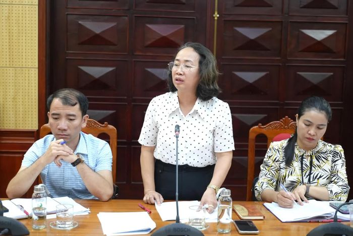 Lãnh đạo xã Khe Sanh phát biểu tại buổi làm việc - Ảnh: T.Đ