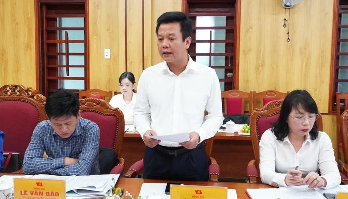 Lãnh đạo Sở Nông nghiệp và Môi trường phát biểu tại buổi làm việc - Ảnh: Q.V