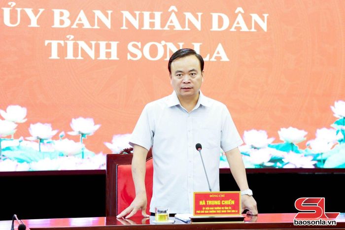 Đồng chí Phó Chủ tịch Thường trực UBND tỉnh phát biểu tại cuộc họp.
