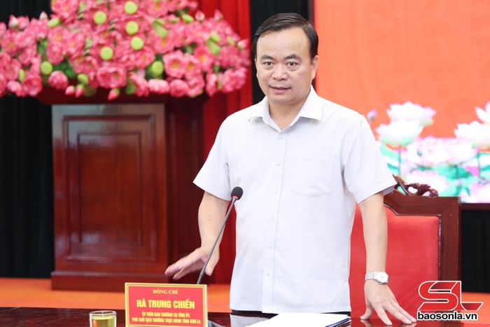 Đồng chí Phó Chủ tịch Thường trực UBND tỉnh phát biểu tại cuộc họp.