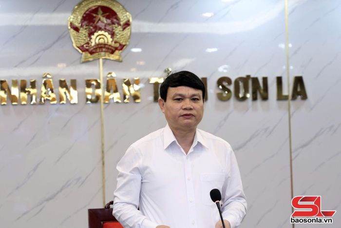 Đồng chí Đặng Ngọc Hậu, Phó Chủ tịch UBND tỉnh phát biểu kết luận cuộc họp.