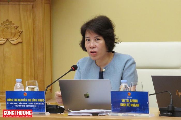 Thứ trưởng Bộ Tài chính Nguyễn Thị Bích Ngọc tham dự buổi làm việc.