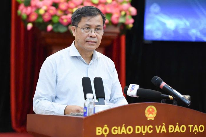 TS Lê Mỹ Phong, Phó Cục trưởng Cục Quản lý chất lượng, Bộ GD-ĐT phát biểu. Ảnh: Xuân Quý