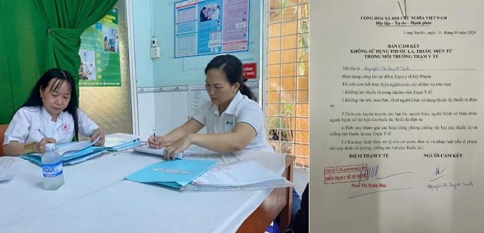 Buổi làm việc của cán bộ CDC với cán bộ Trạm y tế Mỹ Phước, tỉnh An Giang. Ảnh: ST