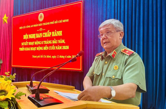 Thiếu tướng Đào Công Danh, Chủ tịch Hội Cựu CAND TPHCM phát biểu