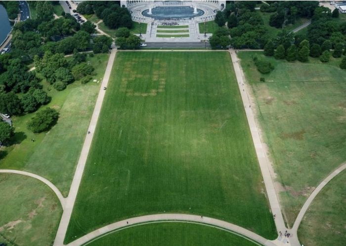 Dãy số 8647 xuất hiện tại National Mall. (Ảnh: Reuters)