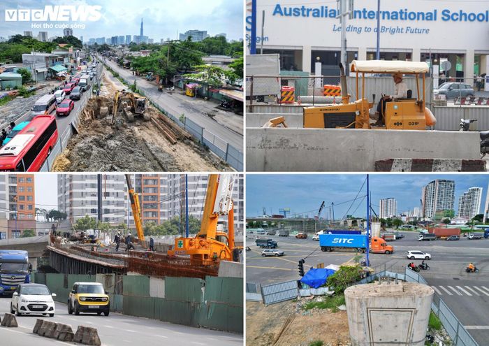 Ghi nhận của PV Báo Điện tử VTC News tại công trường, hàng trăm kỹ sư, công nhân cùng nhiều máy móc, thiết bị đang được huy động để thi công liên tục, bảo đảm tiến độ các hạng mục.