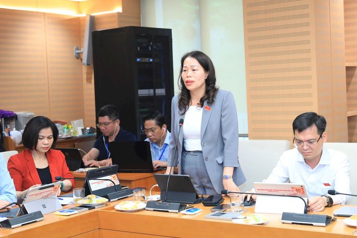 Đại biểu Nguyễn Thị Liễu phát biểu thảo luận. Ảnh: Quang Thái