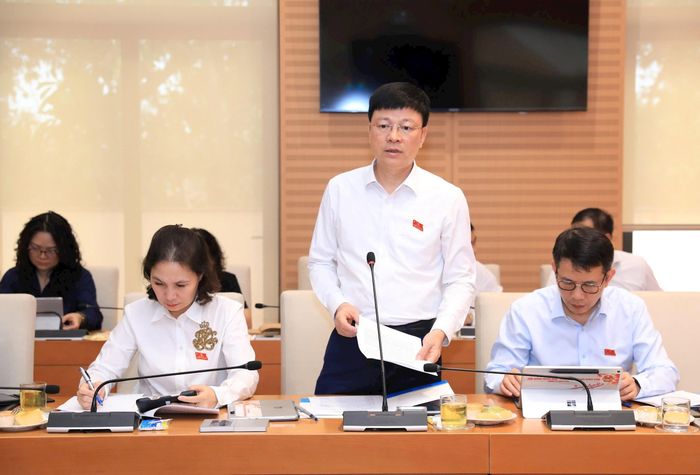 Đại biểu Đinh Quốc Hùng phát biểu thảo luận. Ảnh: Thành Thái