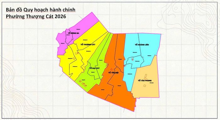 Bản đồ quy hoạch hành chính phường Thượng Cát 2026.
