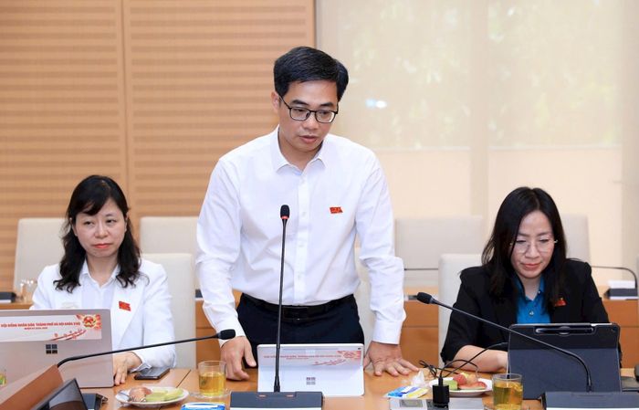 Phó Trưởng ban Đô thị HĐND thành phố Hà Nội Lê Văn Đức phát biểu tại buổi thảo luận. Ảnh: Thành Thái