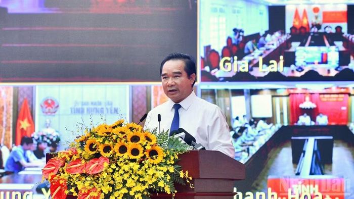 Chủ tịch Ủy ban nhân dân Thành phố Hồ Chí Minh Nguyễn Văn Được phát biểu hưởng ứng tại lễ phát động. (Ảnh: Thanh Giang)