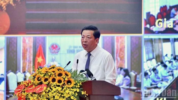 Bộ trưởng Xây dựng Trần Hồng Minh phát biểu hưởng ứng tại lễ phát động. (Ảnh: Thanh Giang)