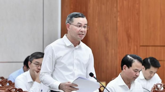  Bộ trưởng Tài chính Ngô Văn Tuấn phát biểu ý kiến tại cuộc làm việc. (Ảnh: Thanh Giang) 
