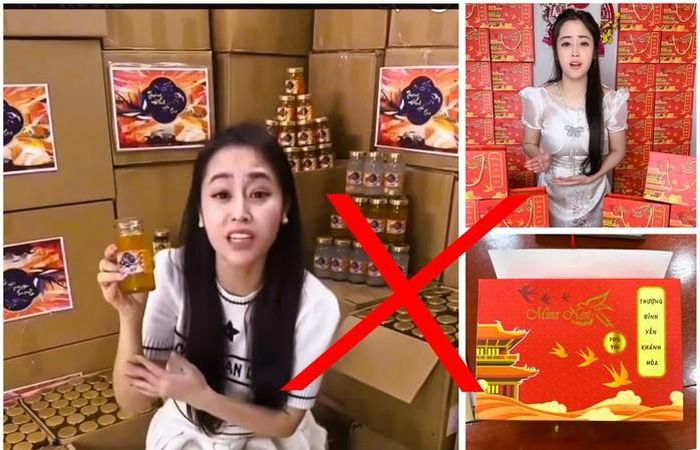 Vũ Thùy Trang livestream giới thiệu, bán sản phẩm mang nhãn hiệu "Mina Nest" và "Gold Nest" trên nền tảng mạng xã hội Facebook