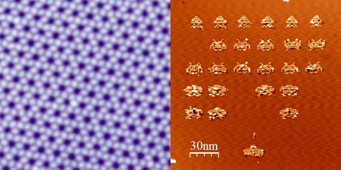  Trò chơi "Bắn đĩa bay" Space Invaders được lưu trong cấu trúc 24x24 nm vuông. nh: SPM Pro Tips 